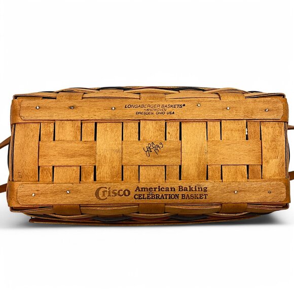 Longaberger Crisco Rectangle Bread Basket Handles With Plastic Liner  1993  USA - Picture 5 of 9